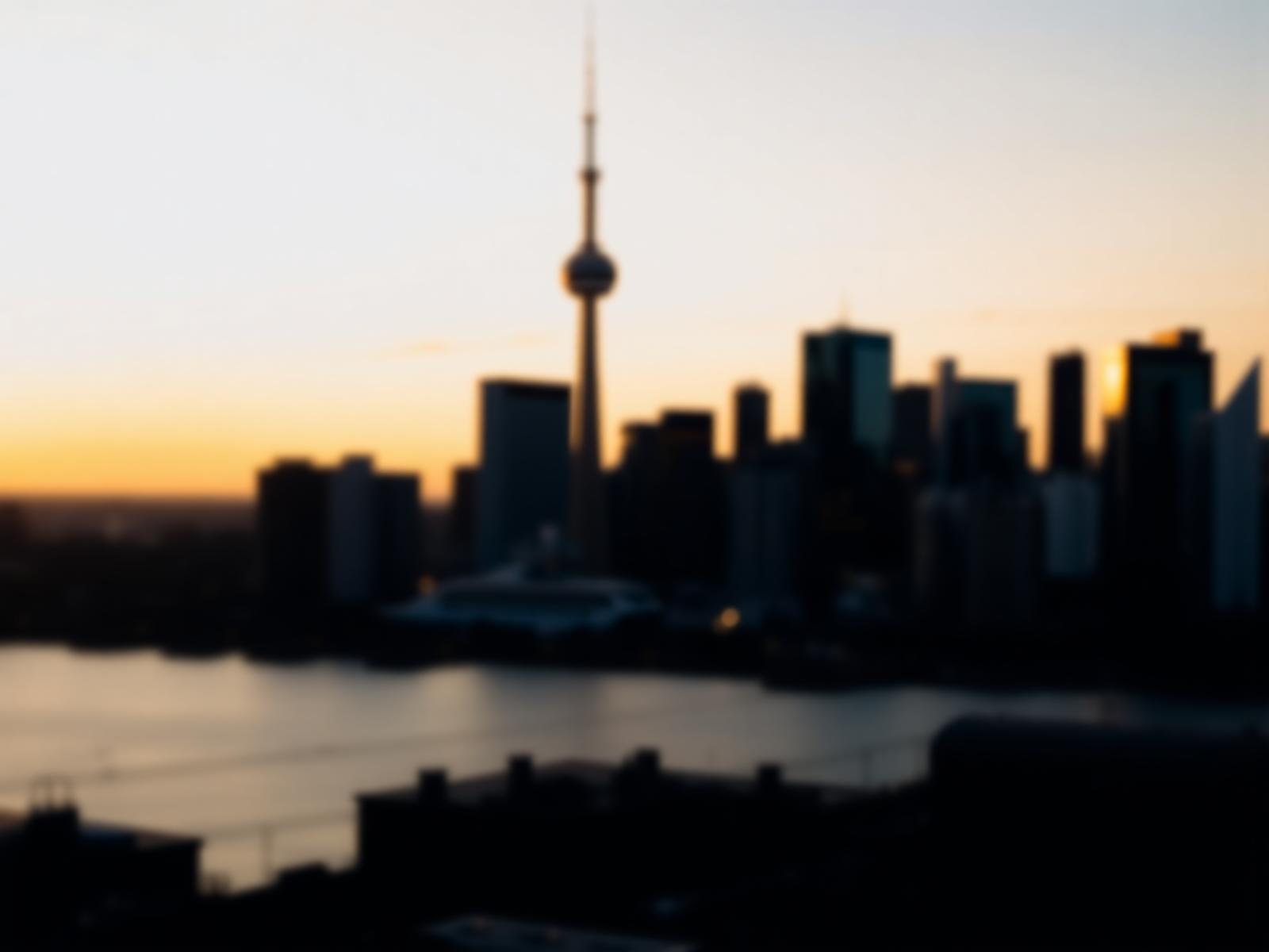 Toronto skyline at golden hour